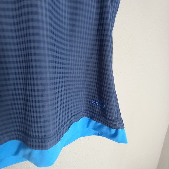 Bolle S Blue Turquoise Racerback Golf Tennis Workout Built in bra Exercise Top - Picture 2 of 5